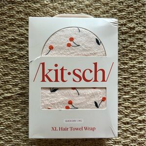 Kitsch XL Hair Towel Wrap with Red and Black Accents